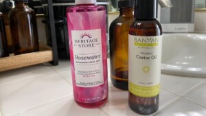Castor oil and rosewater skin care