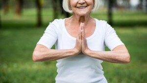 Woman meditating