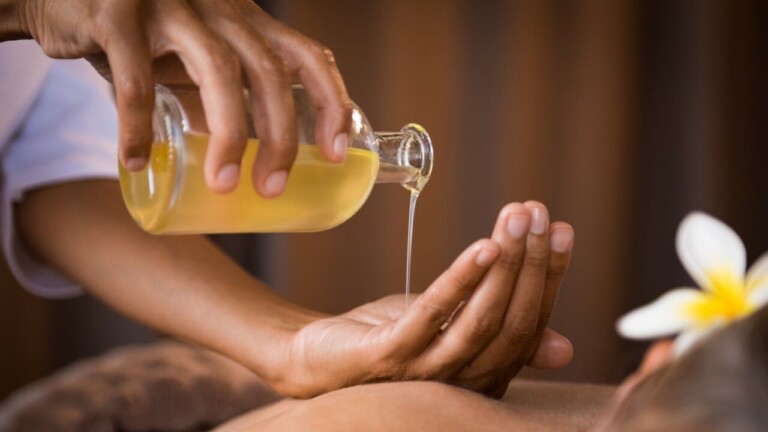 Warm oil massage